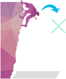 壁の上部から直接マットに飛び降りない